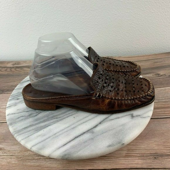 Sesto Meucci Shoes - Sesto Meucci Brown Leather Casual Mules